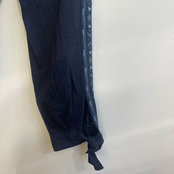 Rebecca Taylor Cotton Navy Side Tie Jogger Pant  - 4 - Picture 3 of 9